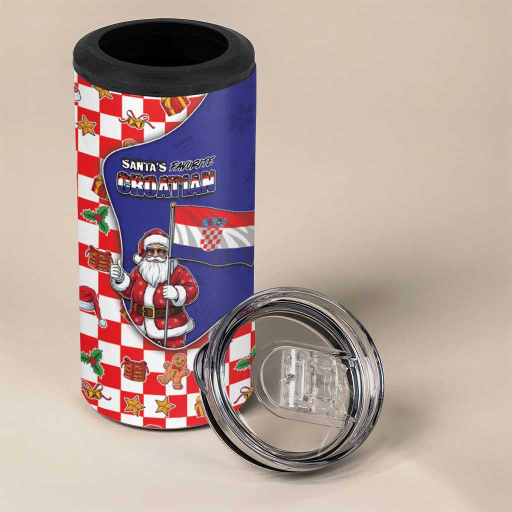 Croatia Christmas 4 in 1 Can Cooler Tumbler Santas Favorite Croatian - Wonder Print Shop
