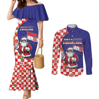 Croatia Christmas Couples Matching Mermaid Dress and Long Sleeve Button Shirt Santas Favorite Croatian - Wonder Print Shop