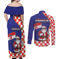 Croatia Christmas Couples Matching Off Shoulder Maxi Dress and Long Sleeve Button Shirt Santas Favorite Croatian - Wonder Print Shop
