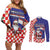 Croatia Christmas Couples Matching Off Shoulder Short Dress and Long Sleeve Button Shirt Santas Favorite Croatian - Wonder Print Shop