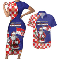 Croatia Christmas Couples Matching Short Sleeve Bodycon Dress and Hawaiian Shirt Santas Favorite Croatian - Wonder Print Shop