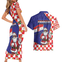 Croatia Christmas Couples Matching Short Sleeve Bodycon Dress and Hawaiian Shirt Santas Favorite Croatian - Wonder Print Shop