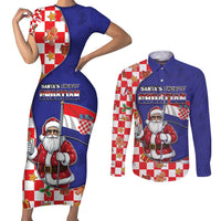 Croatia Christmas Couples Matching Short Sleeve Bodycon Dress and Long Sleeve Button Shirt Santas Favorite Croatian - Wonder Print Shop