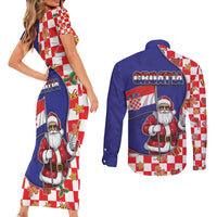 Croatia Christmas Couples Matching Short Sleeve Bodycon Dress and Long Sleeve Button Shirt Santas Favorite Croatian - Wonder Print Shop