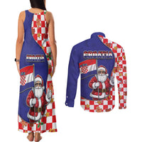 Croatia Christmas Couples Matching Tank Maxi Dress and Long Sleeve Button Shirt Santas Favorite Croatian - Wonder Print Shop