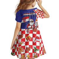 Croatia Christmas Family Matching Long Sleeve Bodycon Dress and Hawaiian Shirt Santas Favorite Croatian - Wonder Print Shop