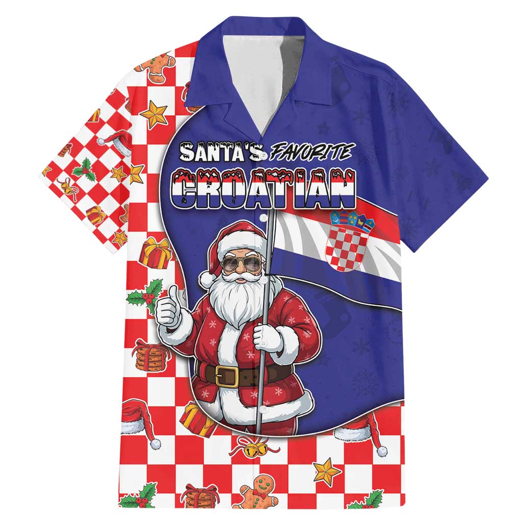 Croatia Christmas Family Matching Mermaid Dress and Hawaiian Shirt Santas Favorite Croatian - Wonder Print Shop