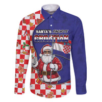 Croatia Christmas Family Matching Off The Shoulder Long Sleeve Dress and Hawaiian Shirt Santas Favorite Croatian - Wonder Print Shop