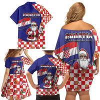 Croatia Christmas Family Matching Off Shoulder Short Dress and Hawaiian Shirt Santas Favorite Croatian - Wonder Print Shop