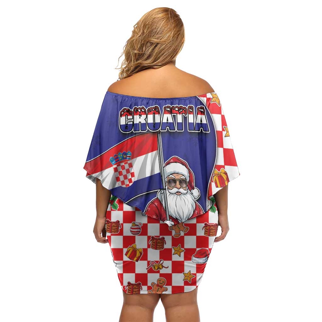 Croatia Christmas Family Matching Off Shoulder Short Dress and Hawaiian Shirt Santas Favorite Croatian - Wonder Print Shop