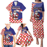 Croatia Christmas Family Matching Puletasi and Hawaiian Shirt Santas Favorite Croatian - Wonder Print Shop
