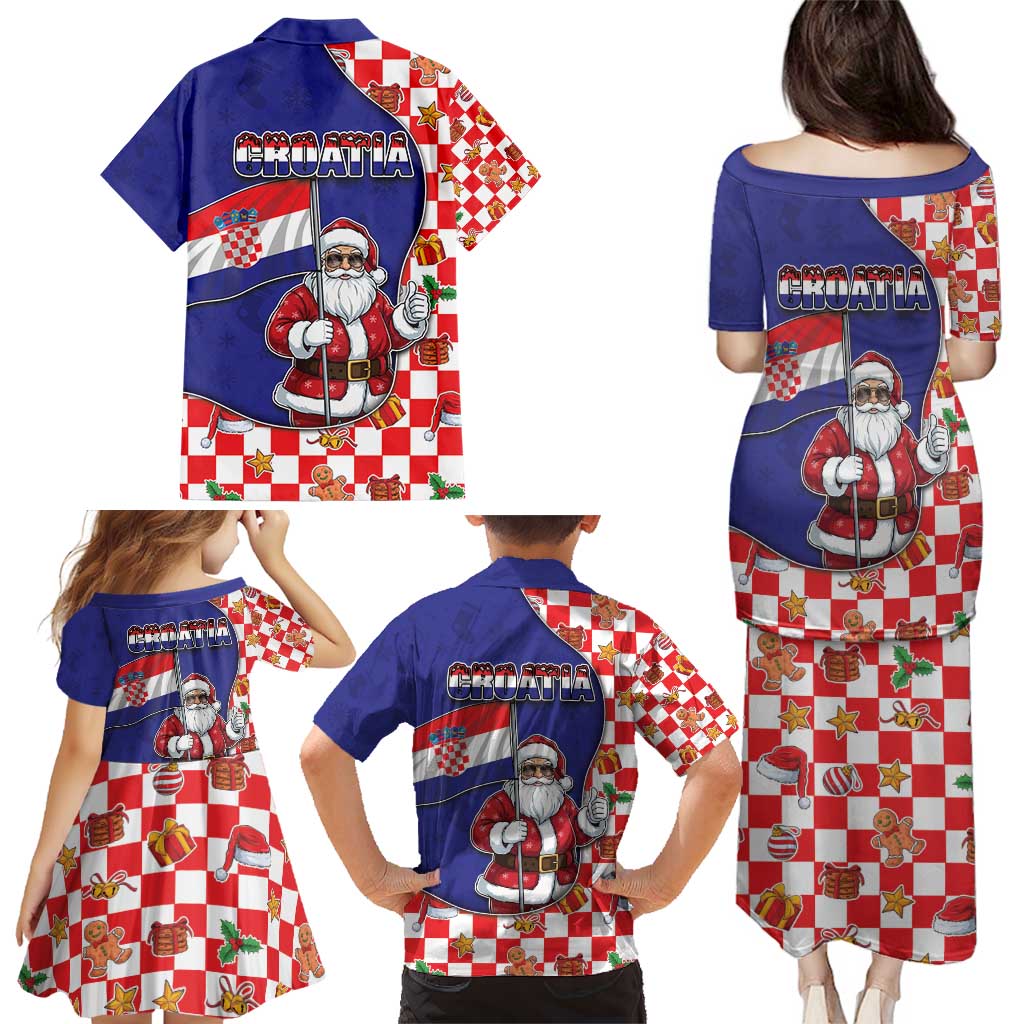 Croatia Christmas Family Matching Puletasi and Hawaiian Shirt Santas Favorite Croatian - Wonder Print Shop