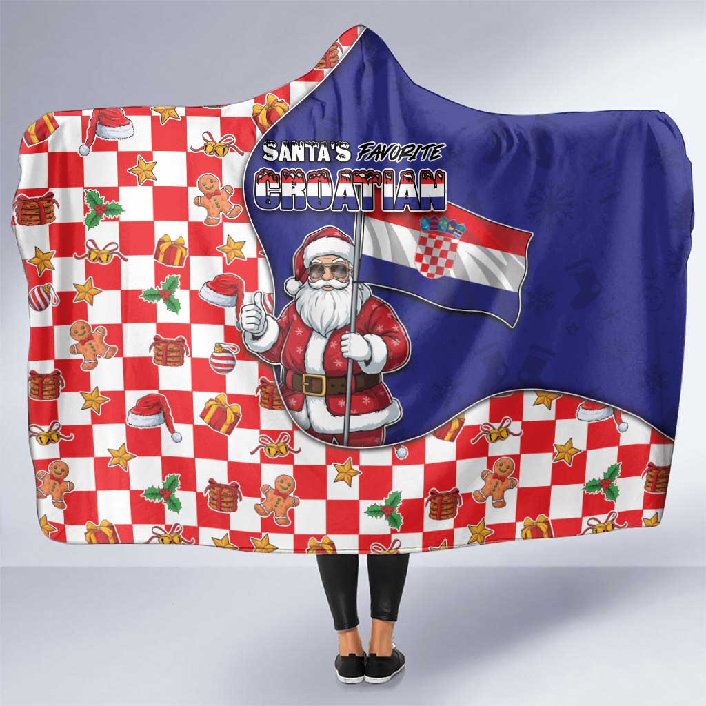 Croatia Christmas Hooded Blanket Santas Favorite Croatian - Wonder Print Shop