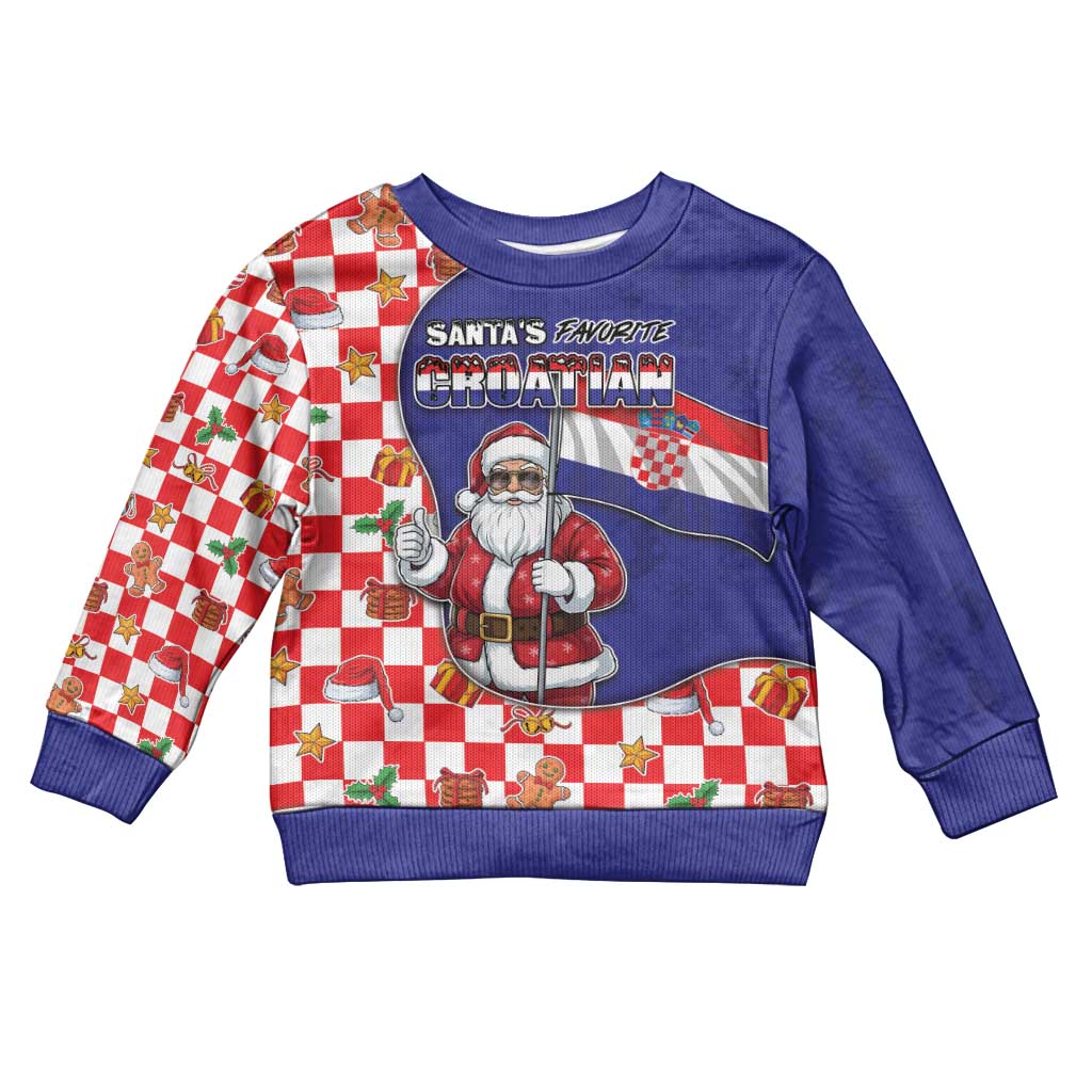 Croatia Christmas Kid Ugly Christmas Sweater Santas Favorite Croatian - Wonder Print Shop