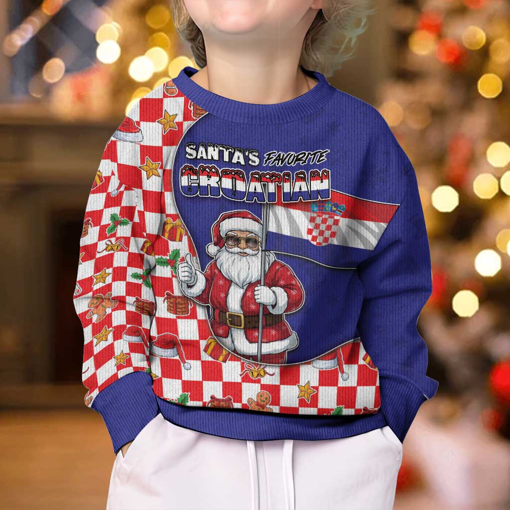 Croatia Christmas Kid Ugly Christmas Sweater Santas Favorite Croatian - Wonder Print Shop