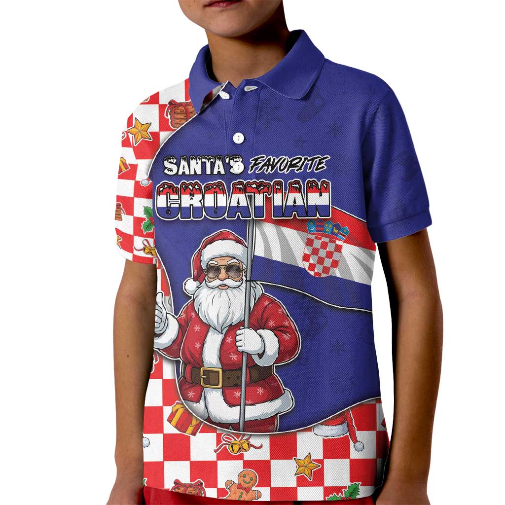 Croatia Christmas Kid Polo Shirt Santas Favorite Croatian - Wonder Print Shop