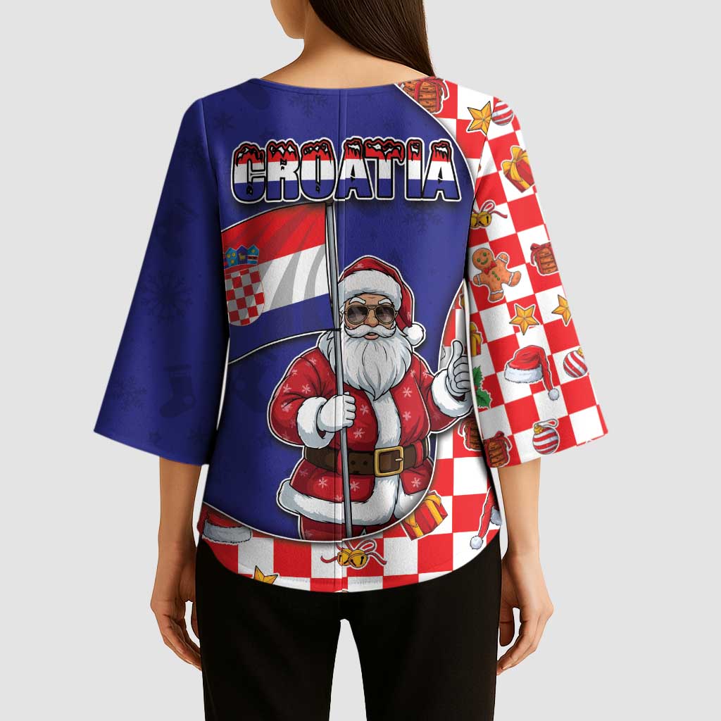 Croatia Christmas Kimono Sleeve Blouse Santas Favorite Croatian - Wonder Print Shop
