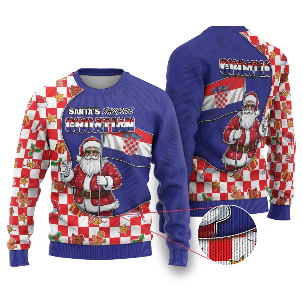 Croatia Christmas Ugly Christmas Sweater Santas Favorite Croatian - Wonder Print Shop