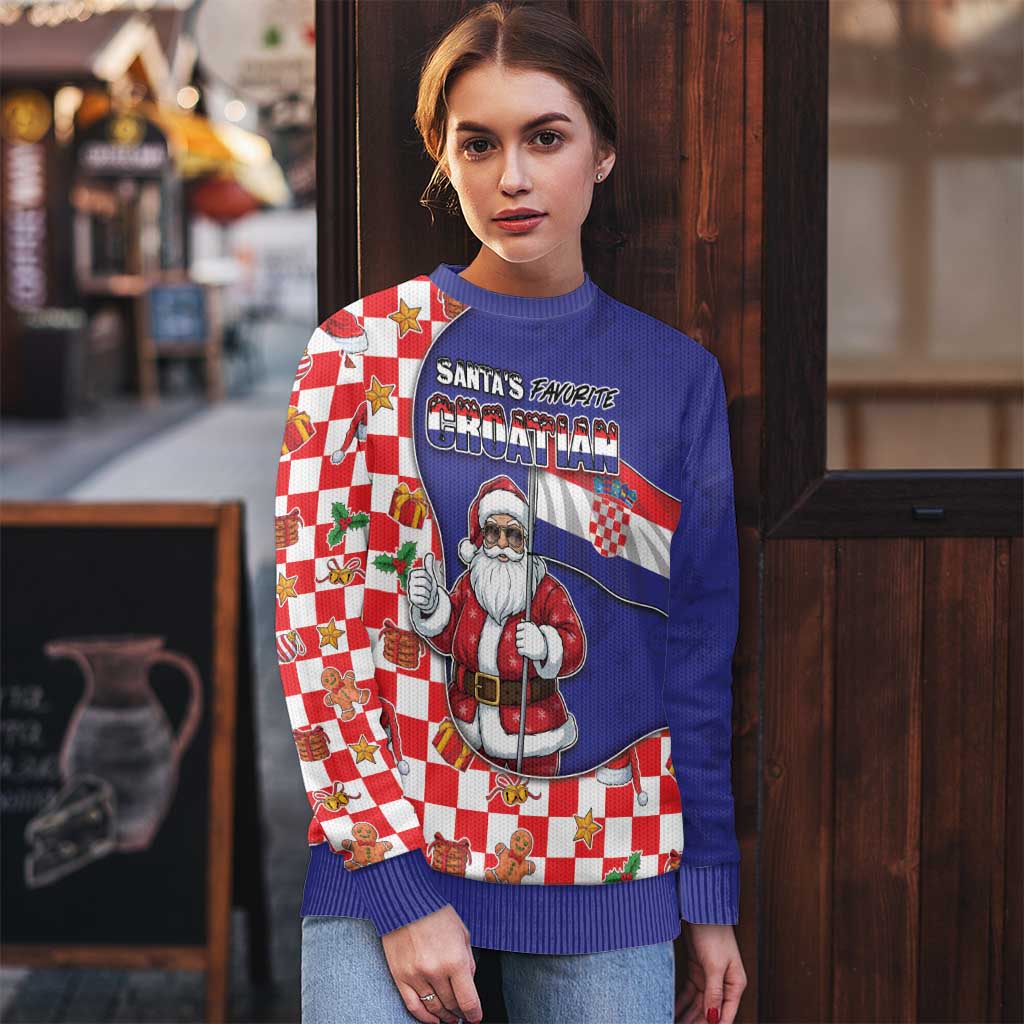 Croatia Christmas Ugly Christmas Sweater Santas Favorite Croatian - Wonder Print Shop