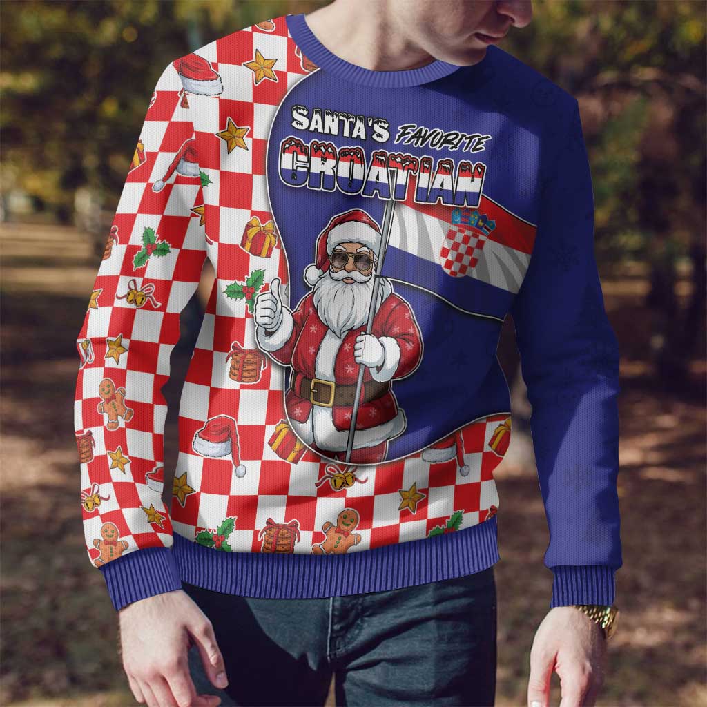 Croatia Christmas Ugly Christmas Sweater Santas Favorite Croatian - Wonder Print Shop