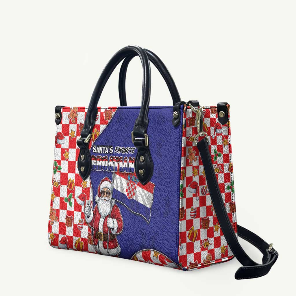 Croatia Christmas Leather Bag Santas Favorite Croatian - Wonder Print Shop