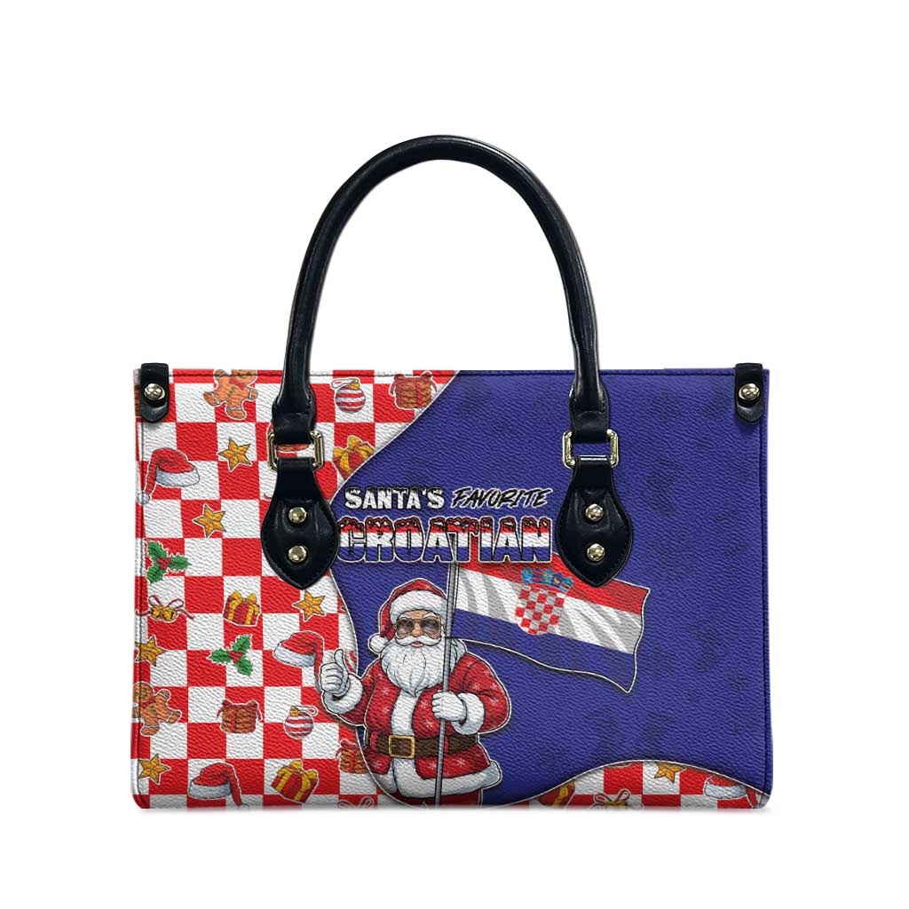 Croatia Christmas Leather Bag Santas Favorite Croatian - Wonder Print Shop