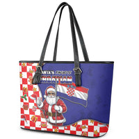 Croatia Christmas Leather Tote Bag Santas Favorite Croatian - Wonder Print Shop