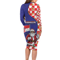 Croatia Christmas Long Sleeve Bodycon Dress Santas Favorite Croatian - Wonder Print Shop