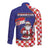 Croatia Christmas Long Sleeve Button Shirt Santas Favorite Croatian - Wonder Print Shop