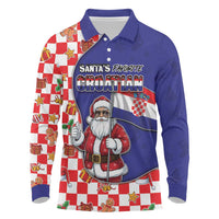 Croatia Christmas Long Sleeve Polo Shirt Santas Favorite Croatian - Wonder Print Shop