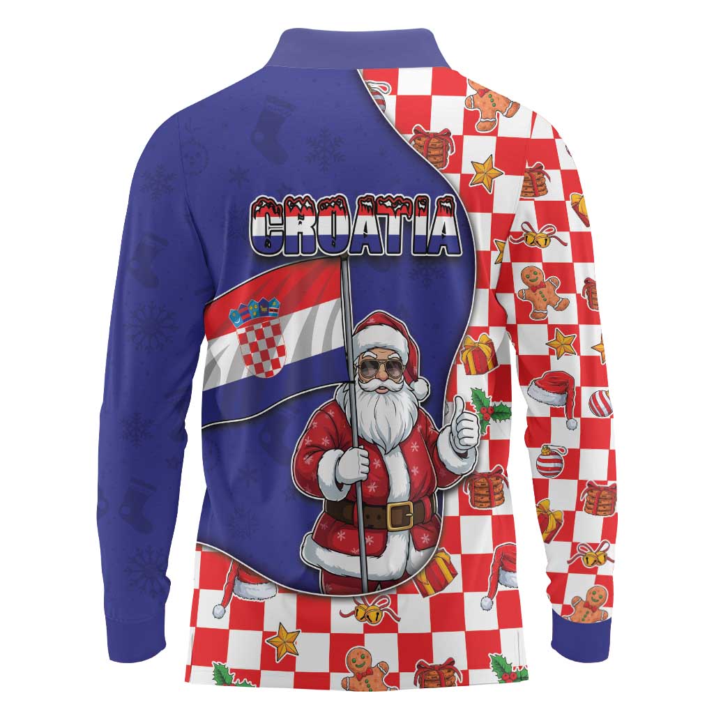 Croatia Christmas Long Sleeve Polo Shirt Santas Favorite Croatian - Wonder Print Shop