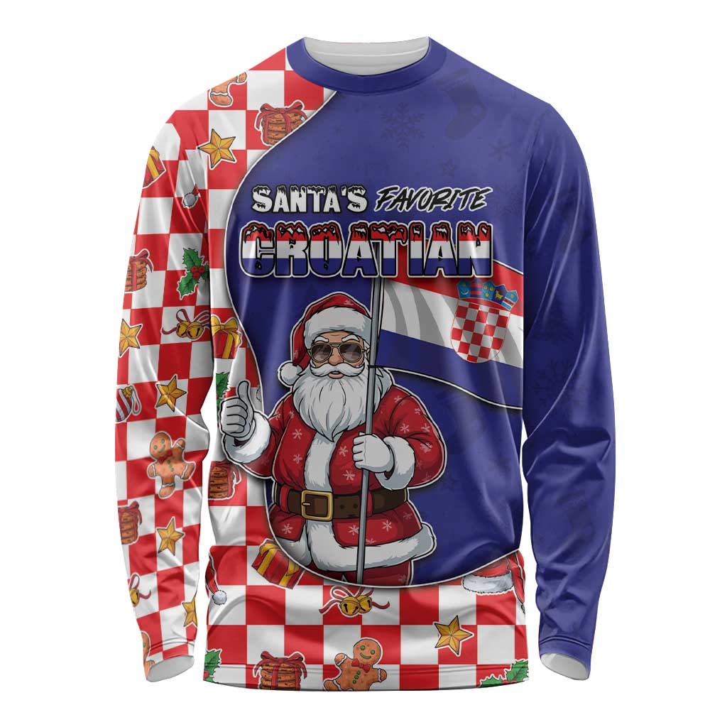Croatia Christmas Long Sleeve Shirt Santas Favorite Croatian - Wonder Print Shop
