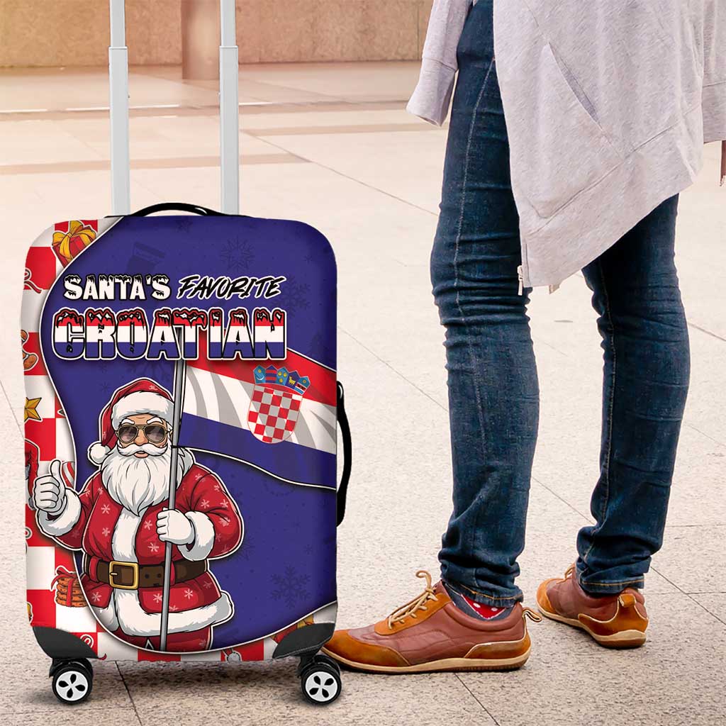 Croatia Christmas Luggage Cover Santas Favorite Croatian - Wonder Print Shop