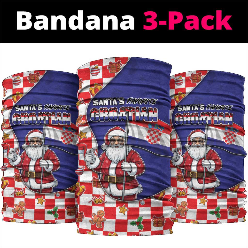 Croatia Christmas Neck Gaiter Santas Favorite Croatian - Wonder Print Shop