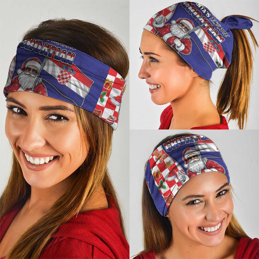 Croatia Christmas Neck Gaiter Santas Favorite Croatian - Wonder Print Shop