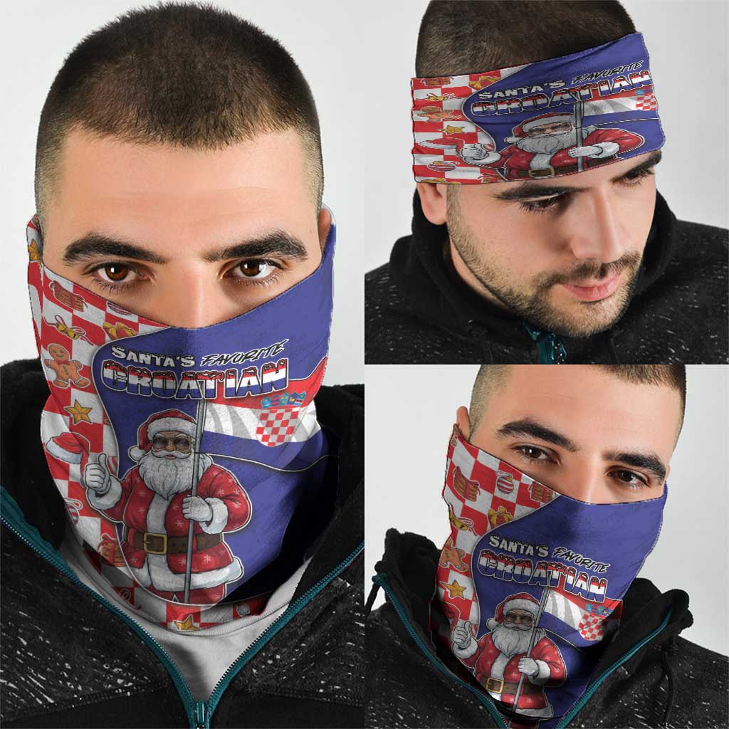 Croatia Christmas Neck Gaiter Santas Favorite Croatian - Wonder Print Shop