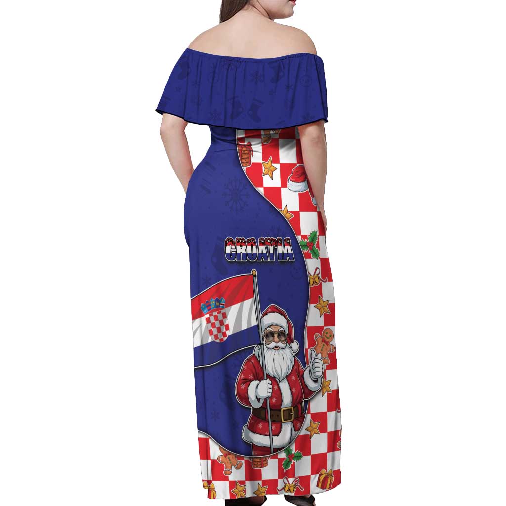 Croatia Christmas Off Shoulder Maxi Dress Santas Favorite Croatian - Wonder Print Shop