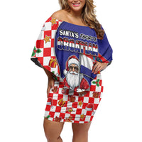 Croatia Christmas Off Shoulder Short Dress Santas Favorite Croatian - Wonder Print Shop