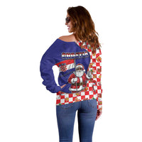Croatia Christmas Off Shoulder Sweater Santas Favorite Croatian - Wonder Print Shop