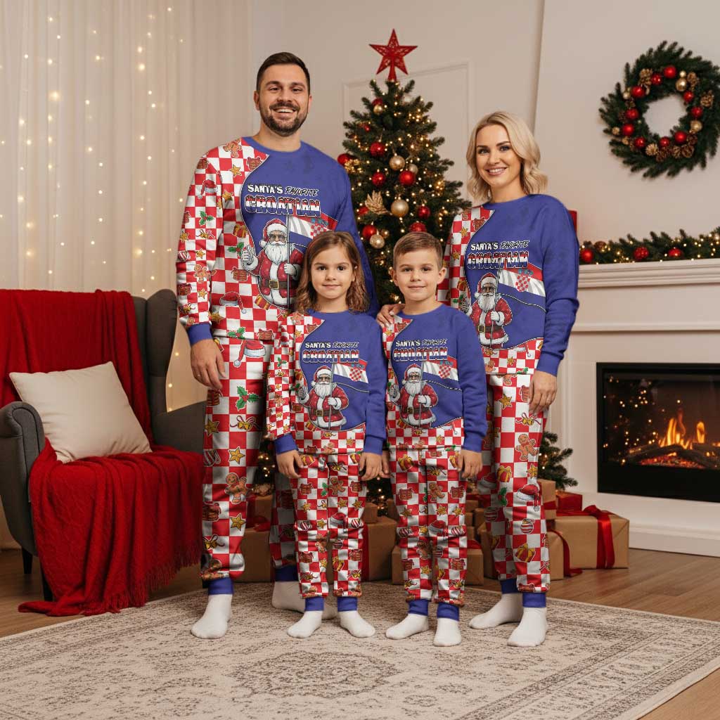 Croatia Christmas Pajama Set Santas Favorite Croatian - Wonder Print Shop