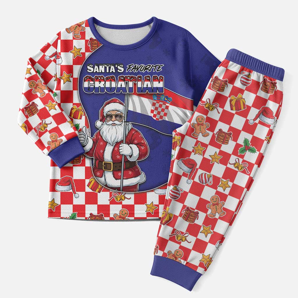 Croatia Christmas Pajama Set Santas Favorite Croatian - Wonder Print Shop