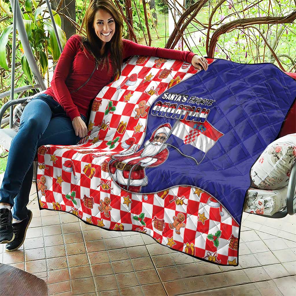 Croatia Christmas Quilt Santas Favorite Croatian - Wonder Print Shop