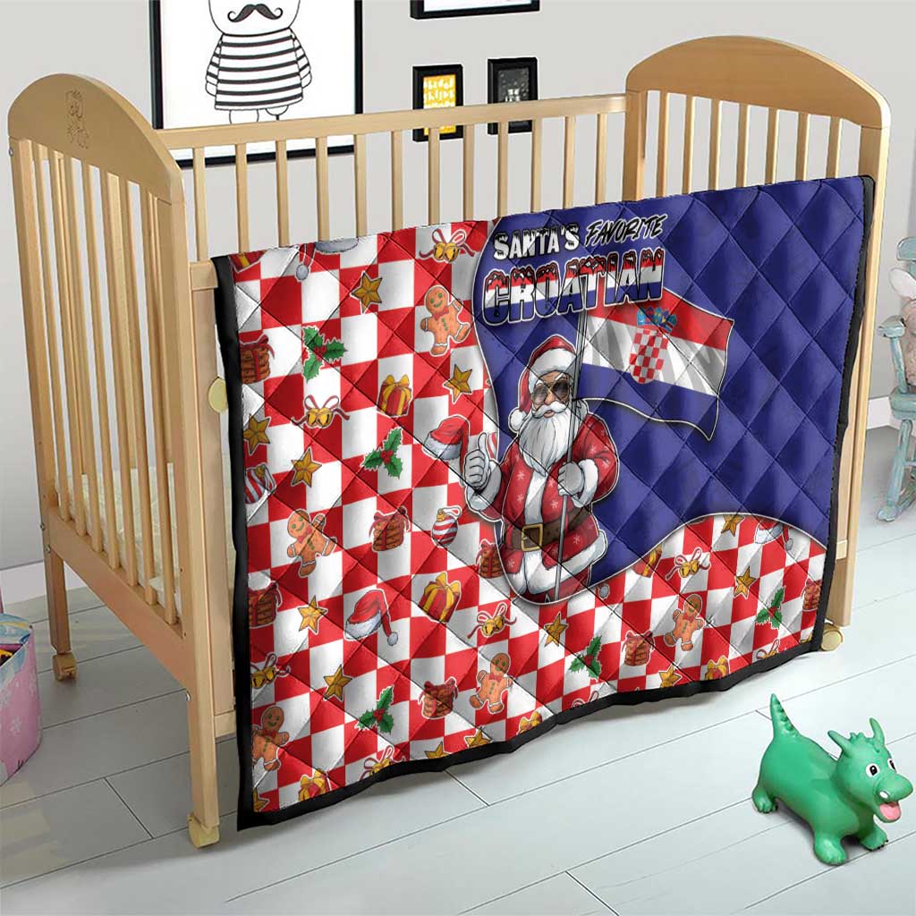 Croatia Christmas Quilt Santas Favorite Croatian - Wonder Print Shop