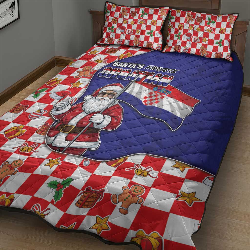 Croatia Christmas Quilt Bed Set Santas Favorite Croatian - Wonder Print Shop