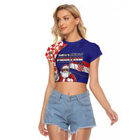 Croatia Christmas Raglan Cropped T Shirt Santas Favorite Croatian - Wonder Print Shop