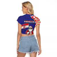 Croatia Christmas Raglan Cropped T Shirt Santas Favorite Croatian - Wonder Print Shop