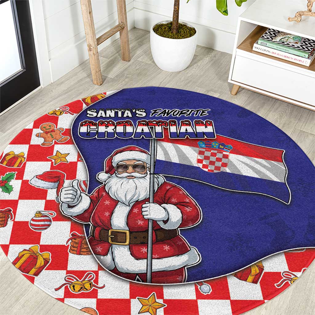 Croatia Christmas Round Carpet Santas Favorite Croatian - Wonder Print Shop