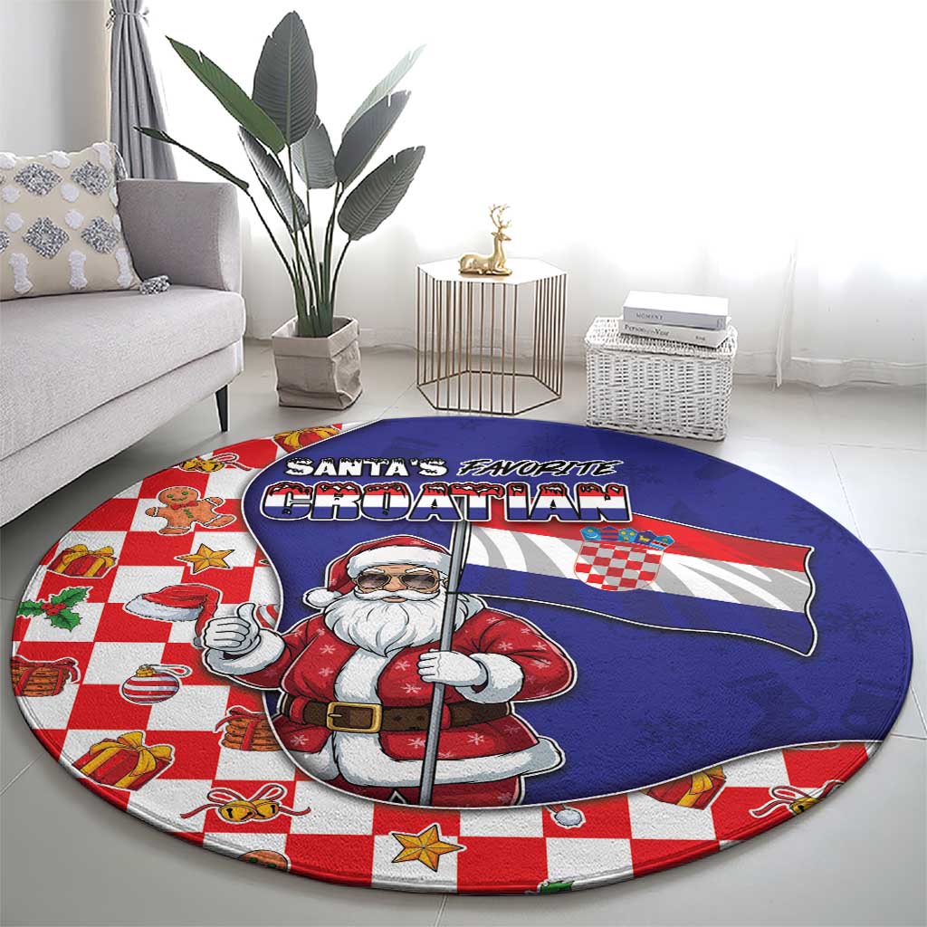 Croatia Christmas Round Carpet Santas Favorite Croatian - Wonder Print Shop