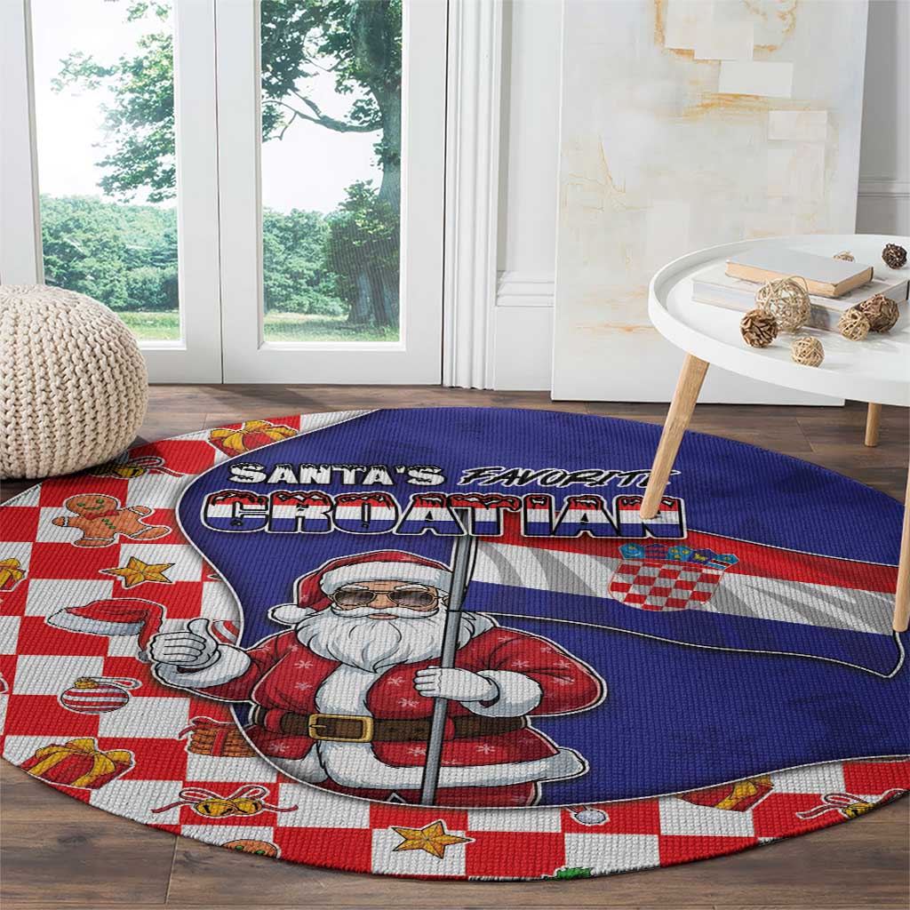 Croatia Christmas Round Carpet Santas Favorite Croatian - Wonder Print Shop