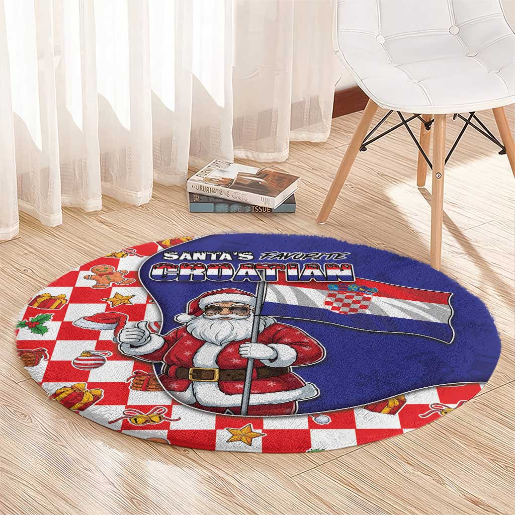 Croatia Christmas Round Carpet Santas Favorite Croatian - Wonder Print Shop